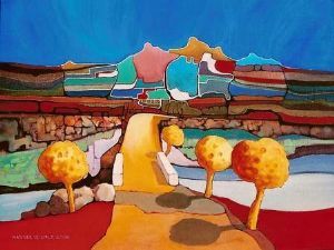 "Dream Landscape with Yellow Trees"