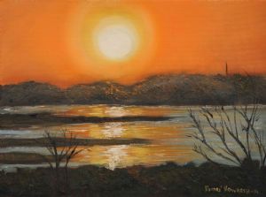 "Sunset Over the Lake"