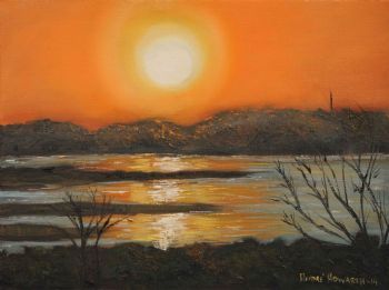 "Sunset Over the Lake"