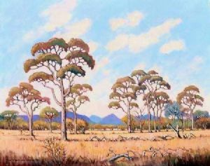"Bushveld Scene with Fallen Trees"