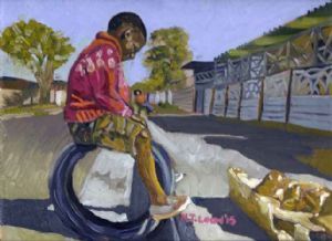 "Boy With Wheel"