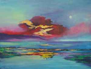 "Sunset With Moon"