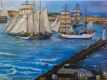 "Boats Leaving East London Harbour"