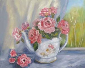 "Granny's Teapot with Roses"