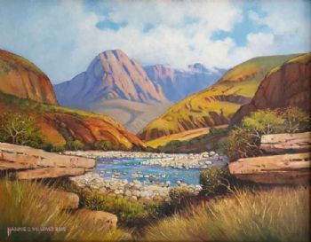 "Mountain Scene and Stream"