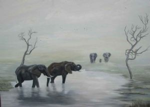 "Elephants Zimbabwe. Print"