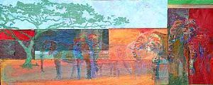 "Elephant and Acacia Quilt"