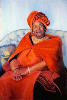 "Mrs Majali in her Xhosa Dress"