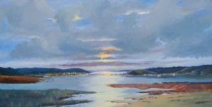 "Sunset Over Lake"