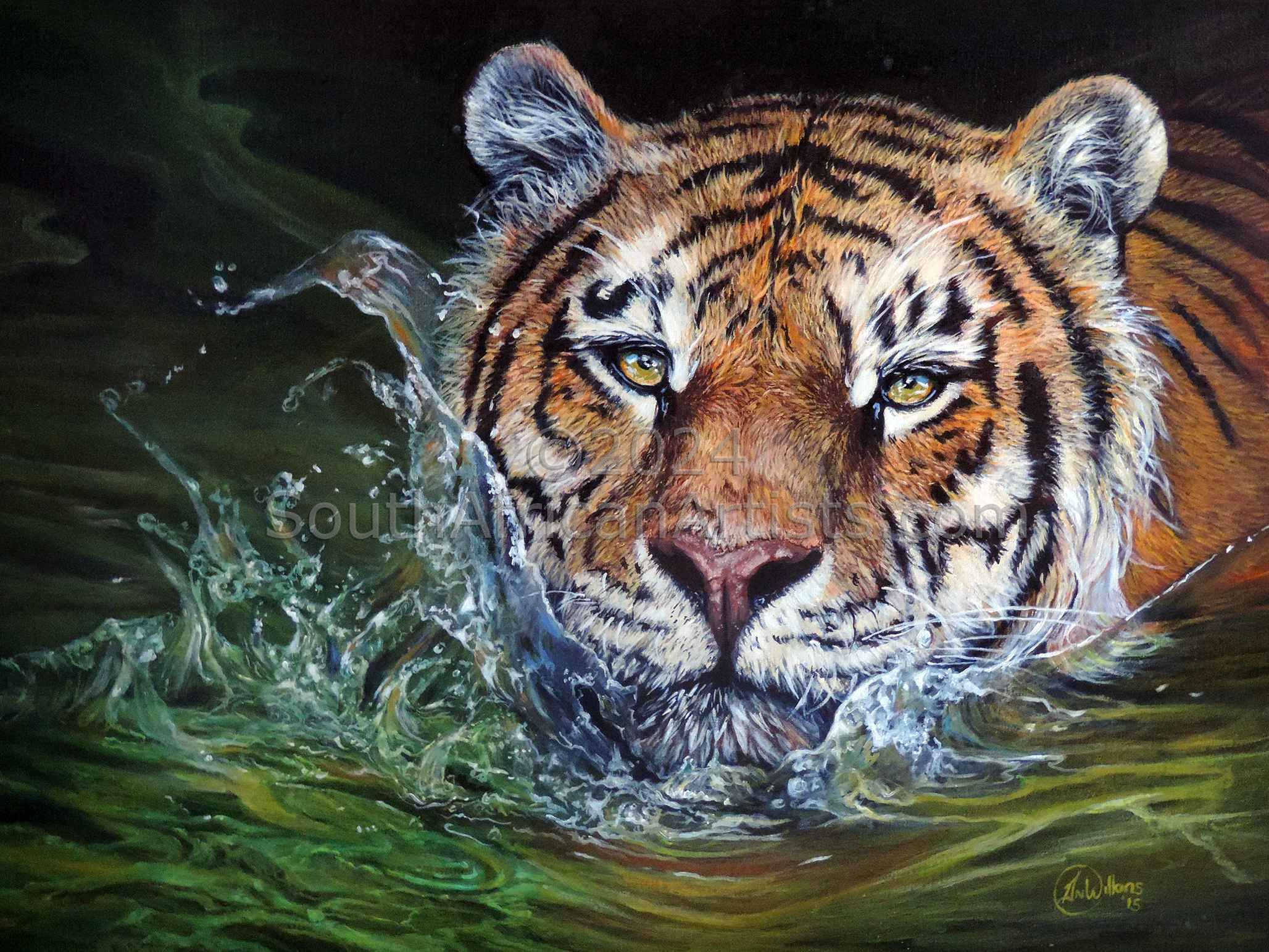 Гиперреализм в картинах тигры