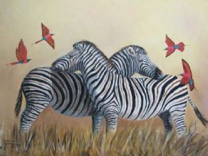"Zebras & Carmin Bee Eaters"