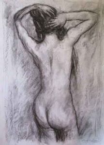 "Study II for Nude with Raised Arms "