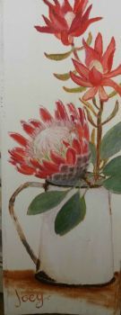 "Enamel Coffee Jug Protea"