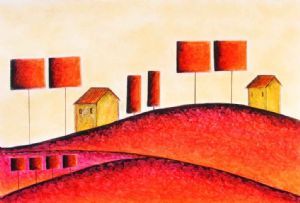 "Ruby Rouge Geometrical Landscape"