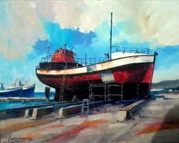 "Red Trawler St Helena Bay"