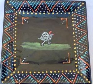 "Ceramic Dish with Guinea-Fowl"