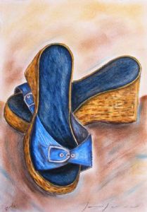"Her Blue Denim Sandals"