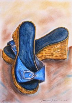 "Her Blue Denim Sandals"