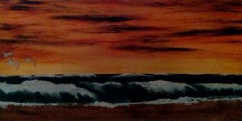 "Waves at Sunset"