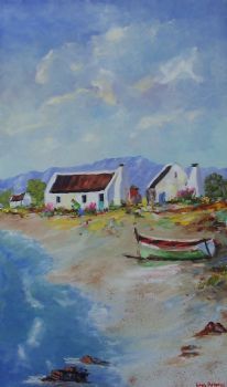 "Fisherman's Cottages with Green Boat"