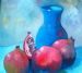 Blue Vase - Pomegranate