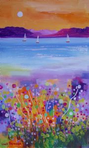"Moonflowers with Tree Sailboats"