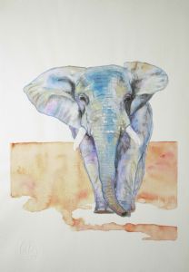 "Stroll to the Waterhole - Elephant"