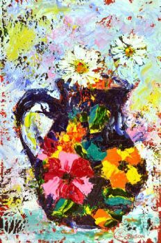 "Daisies in a Portuguese Jug"