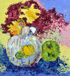 "Green Apple and Daffodils"