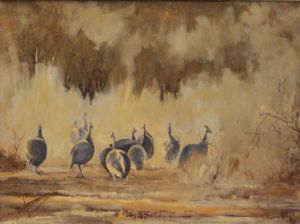 "169 Guinea Fowl Running Away"