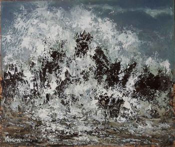 "Seascape Foam With Rocks"