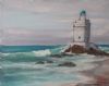 "Rough Sea Shelley Point Light House"