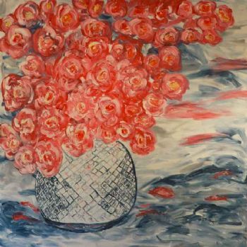 "Roses in Cut Glass Crystal"