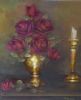 "Red Roses with Candle "