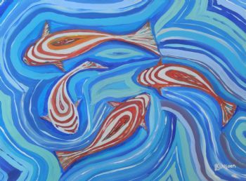 "Koi Fish Blue"