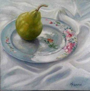 "Pear on a China Plate"