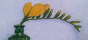"Green Bottle and Freesia"