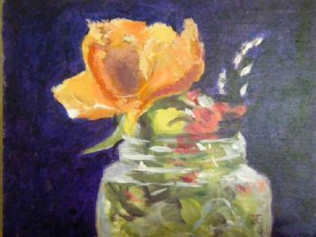 "Rose in Jam Jar"