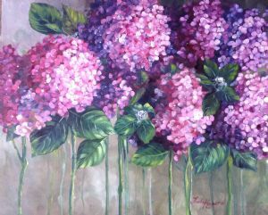 "Pink Hydrangeas"