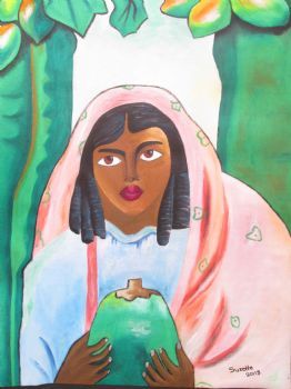 "Indian Girl with Papaya"