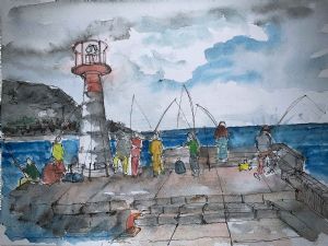 "Fishing At Kalk Bay Jetty"