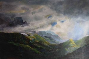 "Cathkin Peak, Drakensberg View from Fernwood"