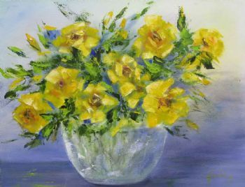 "Yellow Burst of Roses"