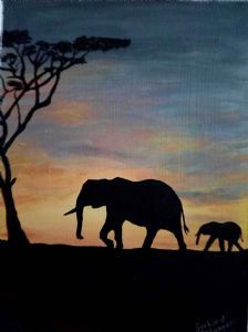 "Sunset Kalahari Elephants 2019"