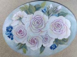 "Violets and roses"