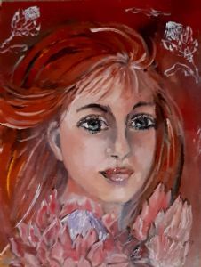 "Lady with Proteas I"