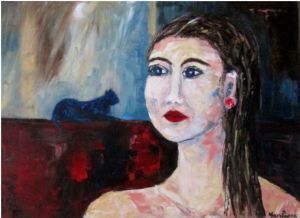 "Girl With Blue Cat"