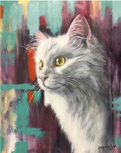 "Cat on Abstract"