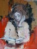 "Woman Reading in a Cream Coloured Coat"