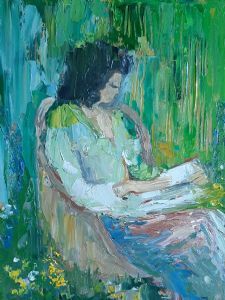 "Woman Reading in the Garden"